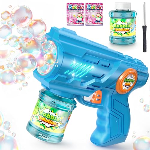 ROMINVIC Seifenblasenmaschine,Seifenblasenpistole Kinder Seifenblasen Machine: LED Seifenblasen...