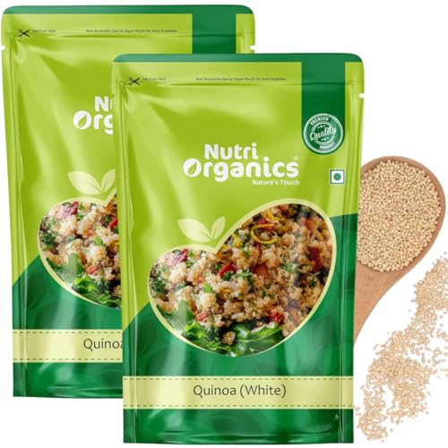 Image of NutriOrganics Quinoa 2kg - Gluten Free Breakfast | High Protein and Fibre | Quinoa Seeds | 100% Wholegrain Cereal | Quinoa Seeds | Diet food for Weight Management