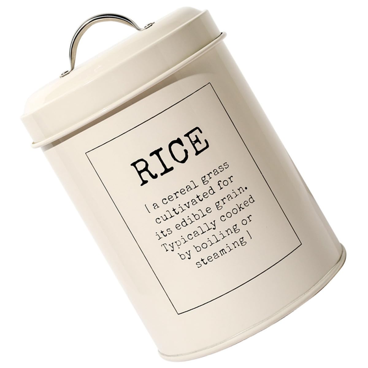 Gadpiparty Contenedor Hermético Mantiene los Alimentos Frescos y Secos Material Metálico Beige Capacidad Grande para Almacenamiento de Arroz y Granos para Uso Hogar