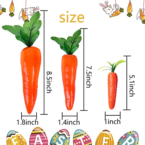Wehhbtye 10Pcs Easter Artificial Carrot-Simulation Multiple Size Spring Foam Carrots Vegetables,Fall Harvest Thanksgiving Plastic Carrot For Home Kitchen Party Diy Decor(8.5Inch+7.5Inch+5.1Inch Set) #TOP1