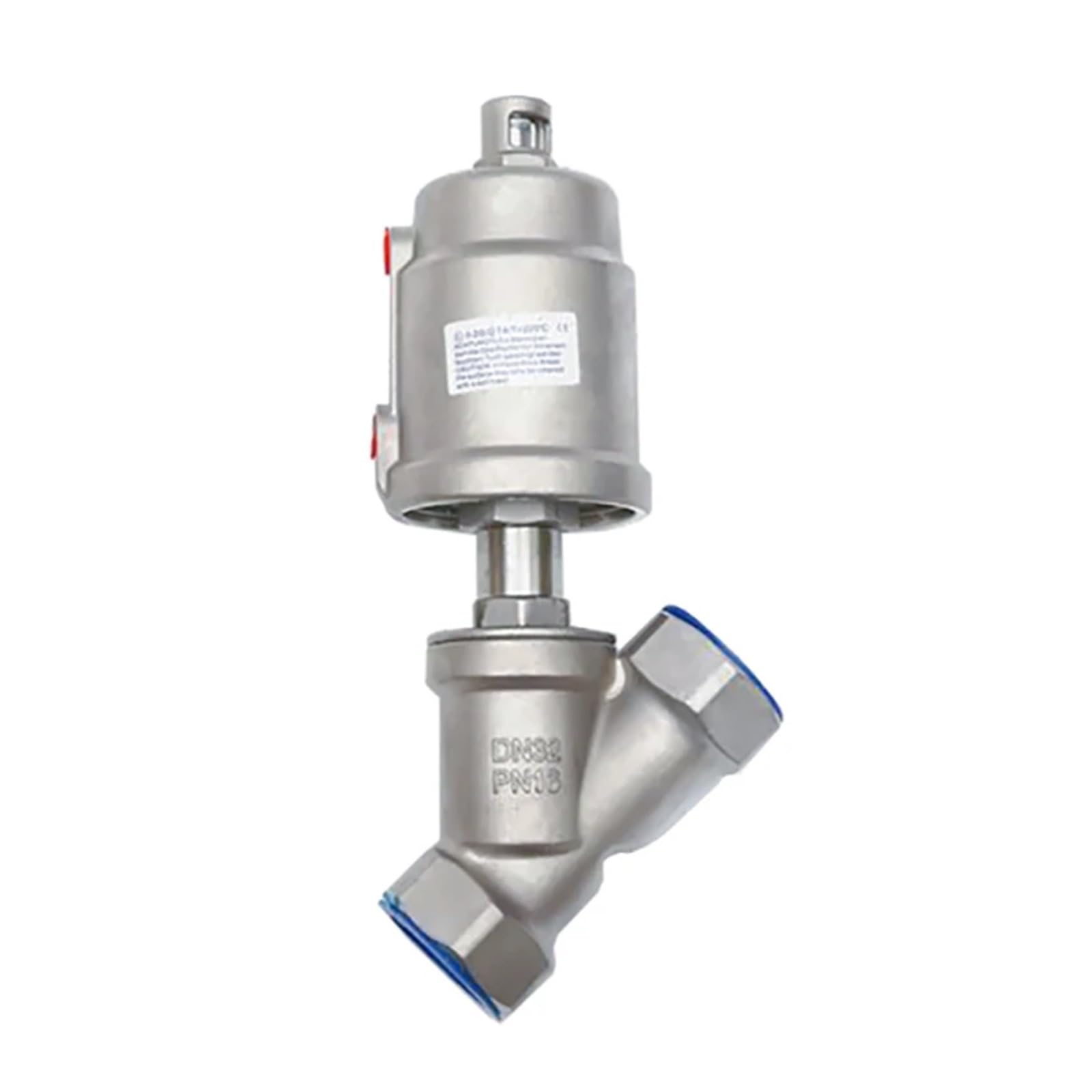 ITFOWIYD DN32 Stainless Steel Pneumatic Seat Valve 16bar Normally Closed Pneumatic Actuator Angle Seat Valves for Steam Gas Oil(CLOSED-DOUBLE ACTING)