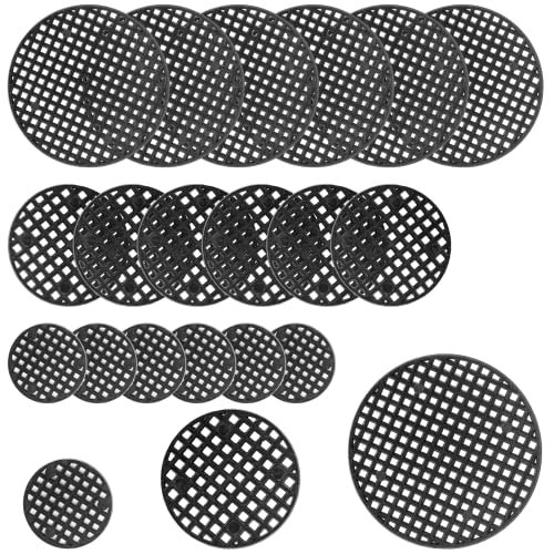 Bivethoi 150pcs Plant Pot Hole Cover - Bonsai Drainage Mesh Screens (3 Sizes, Black)