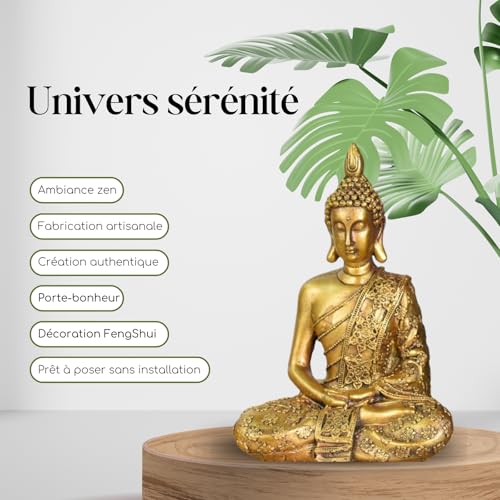 Zen'Light Sanci Buddha Statue, Zen and Feng Shui Decoration, to Create a Relaxing and Spiritual Atmosphere - Image 2