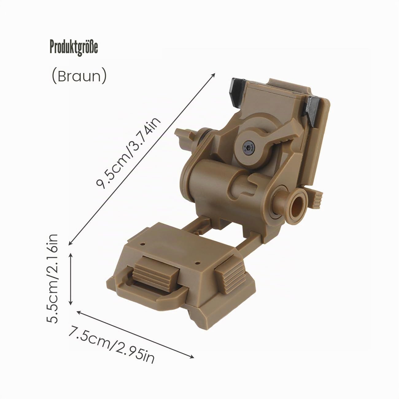 Helmhalterung, NVG-Halterung, Helmhalterung für Nachtsichtbrillen, verstellbare Taktische Helmhalterung aus Vollnylon für L4G24, NVG-Halterung für PVS-15/18, PVS 31 Typ Mock NVGS-Halterung (schwarzes
