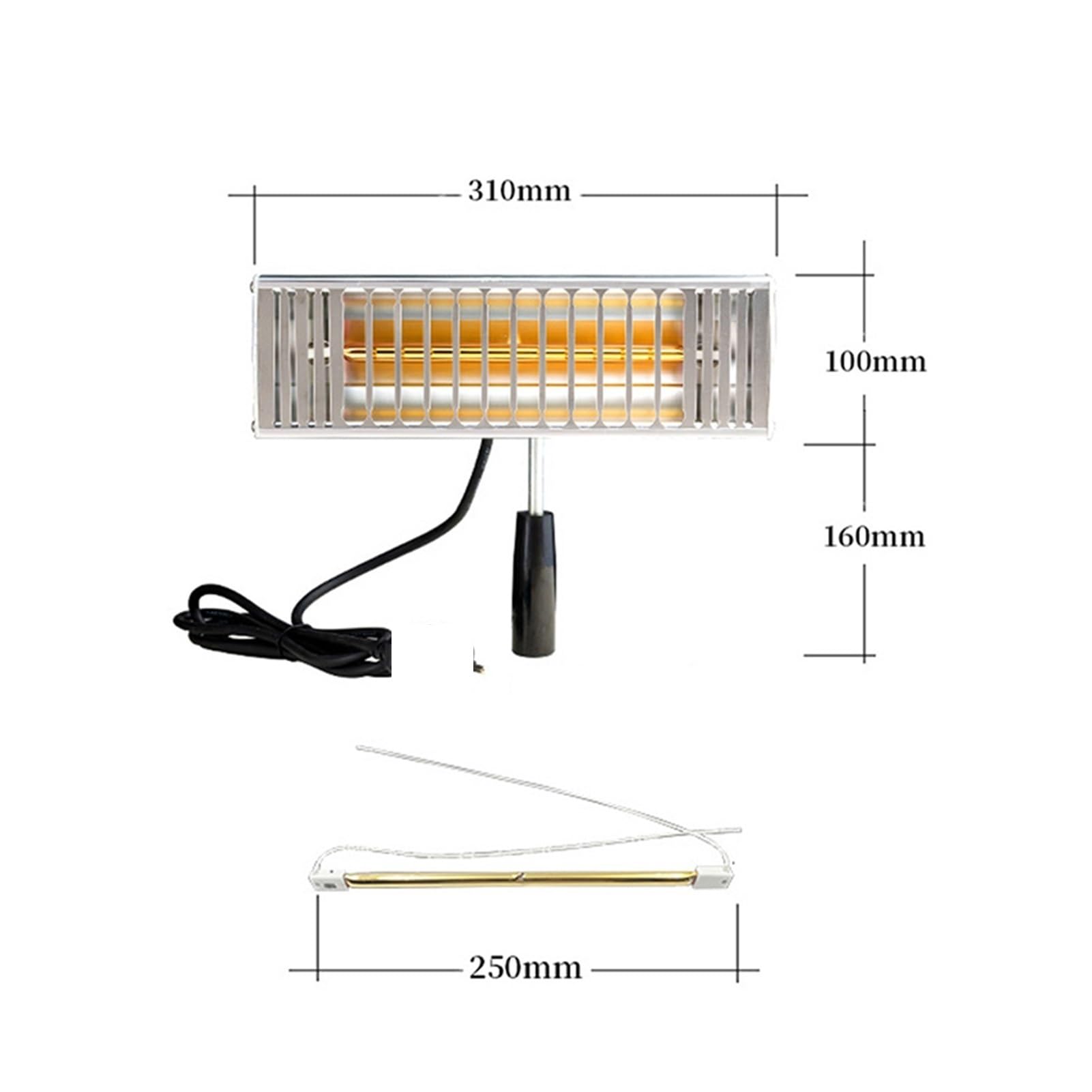 Lampa podczerwona do utwardzania farb, Samochód farby na podczerwień leczenie Lampa przenośna budka farby podgrzewacz Car Ciało Pieczenie Film słoneczny Handheld Light Wave Farba na podczerwień Lampa