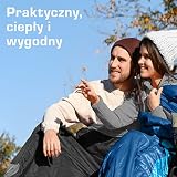 Active Era Śpiwór Turystyczny Ultralekki 3-4 Sezony, 250 GSM Puchowy Kopertowy, Podwójna Warstwa, Wodoodporny, pod Namiot na Biwak Kempingowy Trekkingowy, Duży 210 x 75cm, Czarny Niebieski