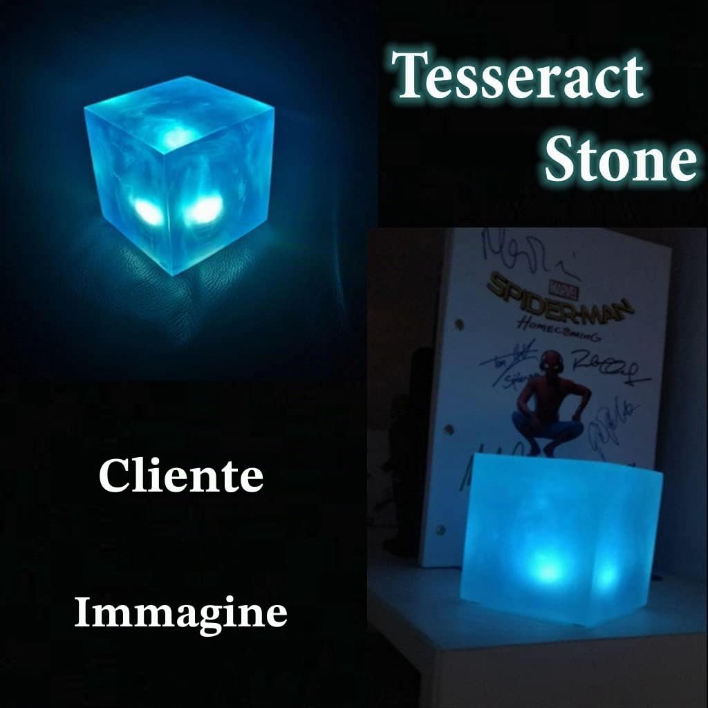 Pietra Tesseract Blu, Cubo Tesseract in Resina, Decorazione Cosplay, Accessori, Collezione Film, Decorazione Casa per Uomini e Donne