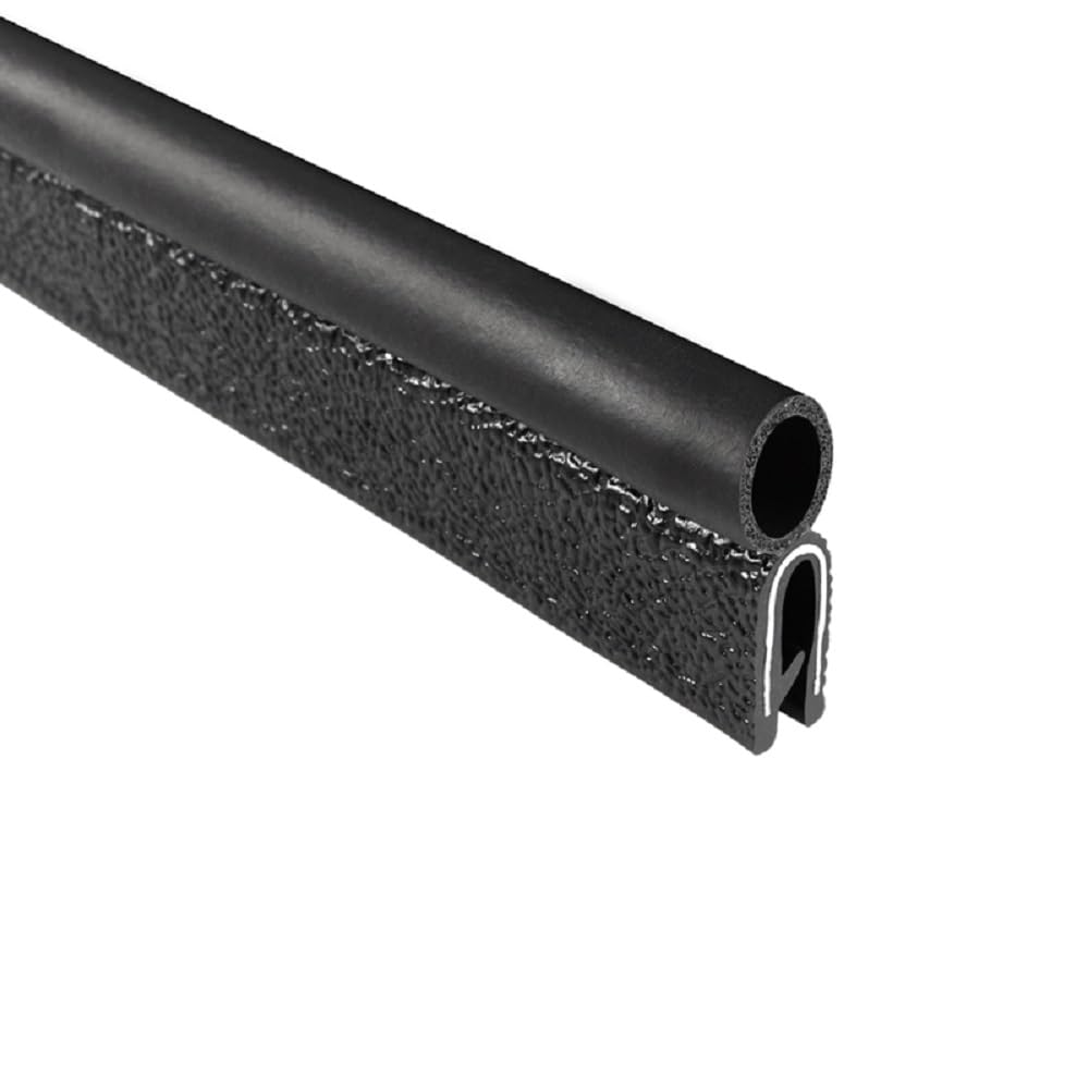 Trim-Lok Trim Seal with Top Bulb – Fits 1/8” Edge, 3/8” Bulb Seal Diameter, 25’ Length – PVC Plastic Trim with EPDM Rubber Seal, Easy to Install for Cars, Boats, RVs, Trucks, and Home Applications