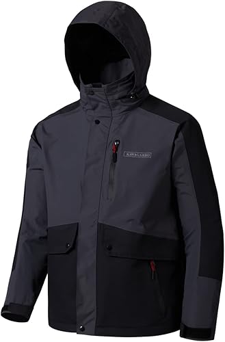KAWAGARBO Chaqueta impermeable resistente al viento transpirable para hombre, para pesca, senderismo, caza