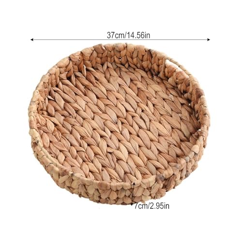 Centro de mesa frutero de mimbre para organizar cosméticos y pan 3