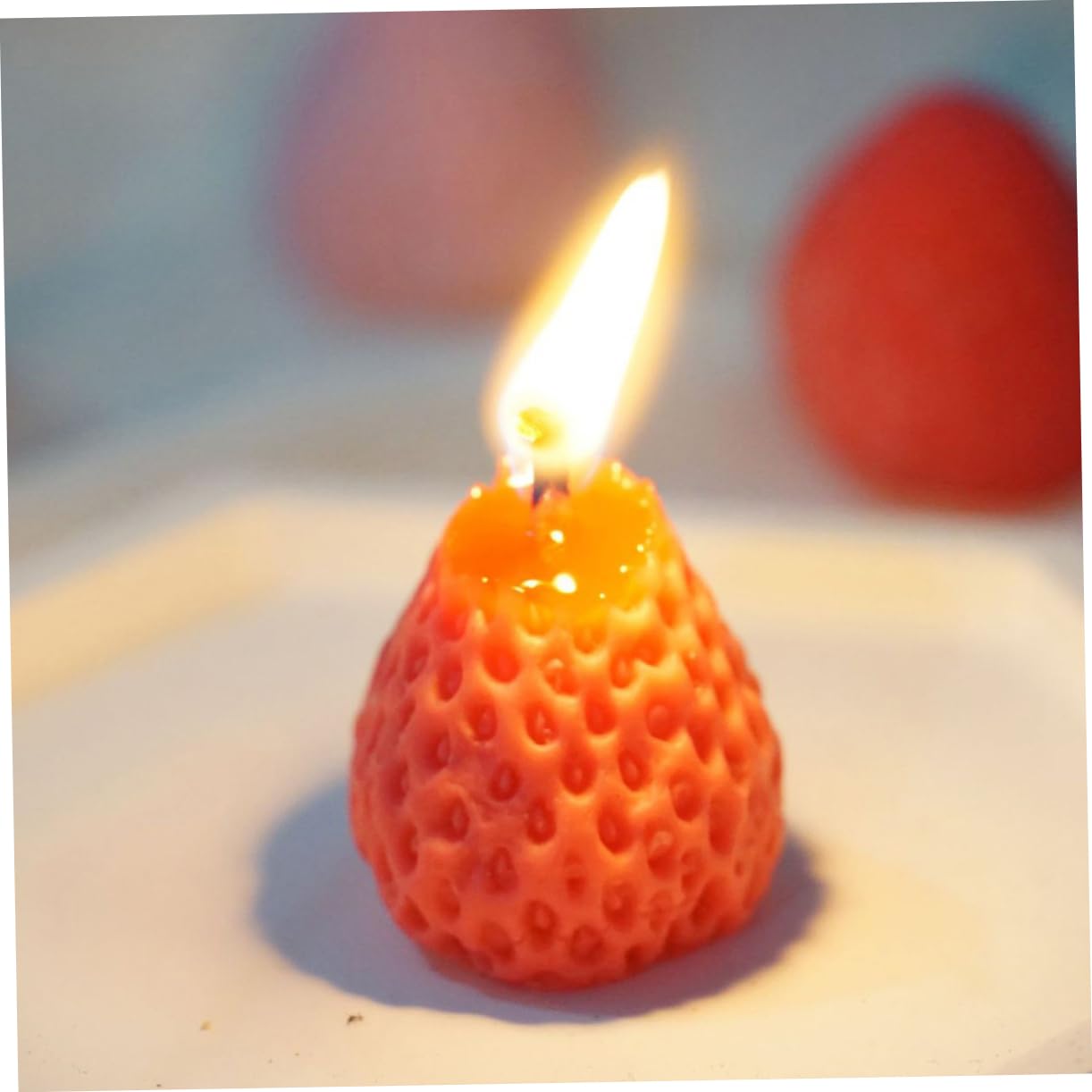 MAGICLULU 9pezzi Candela Decorativa Forma di Fragola Candela Alimentare Profumata Candele alla Fragola per Casa e Feste Realizzata Materiali di Qualità e Sicuri Crea un Atmosfera Confortevol