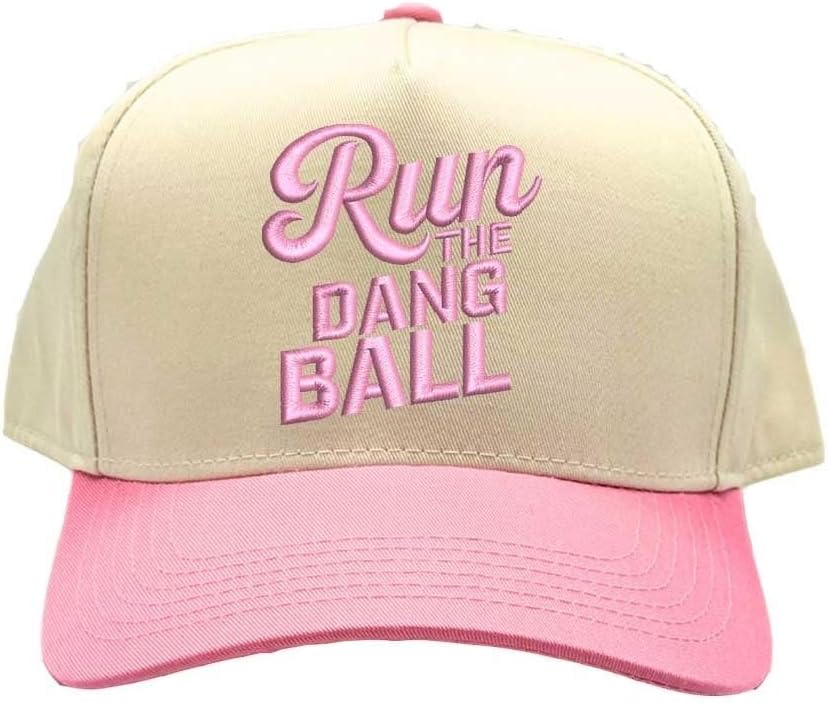 Run The Dang Ball Two Tone Baseball Hat Adjustable Baseball Cap for Streetwear, Tailgates, Rodeos & Festival Fashion