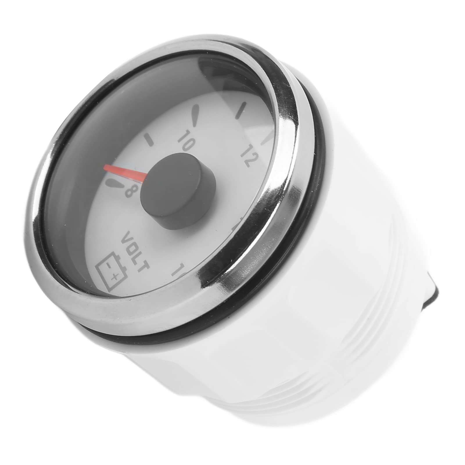 Voltmètre pour bateau - 7 couleurs - Rétroéclairage - 52 mm - Jauge de tension pour enfants de marine - IP67 - Étanche - Pour véhicules récréatifs (blanc)