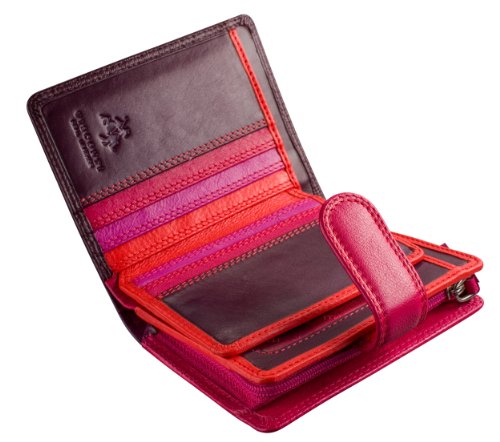 Visconti RB40 Multi Colored Small Soft Leather Ladies Wallet & Purse (Plum Multi)4