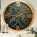 Piles | Nécessite trois piles AA (non fournies) Prête à accrocher | Facile à accrocher sur n'importe quel mur avec le crochet préinstallé situé à l'arrière de l'horloge. Matériau : le cadre de l'horloge est fabriqué en 40 % bois, 55 % métal et 5 % plastique