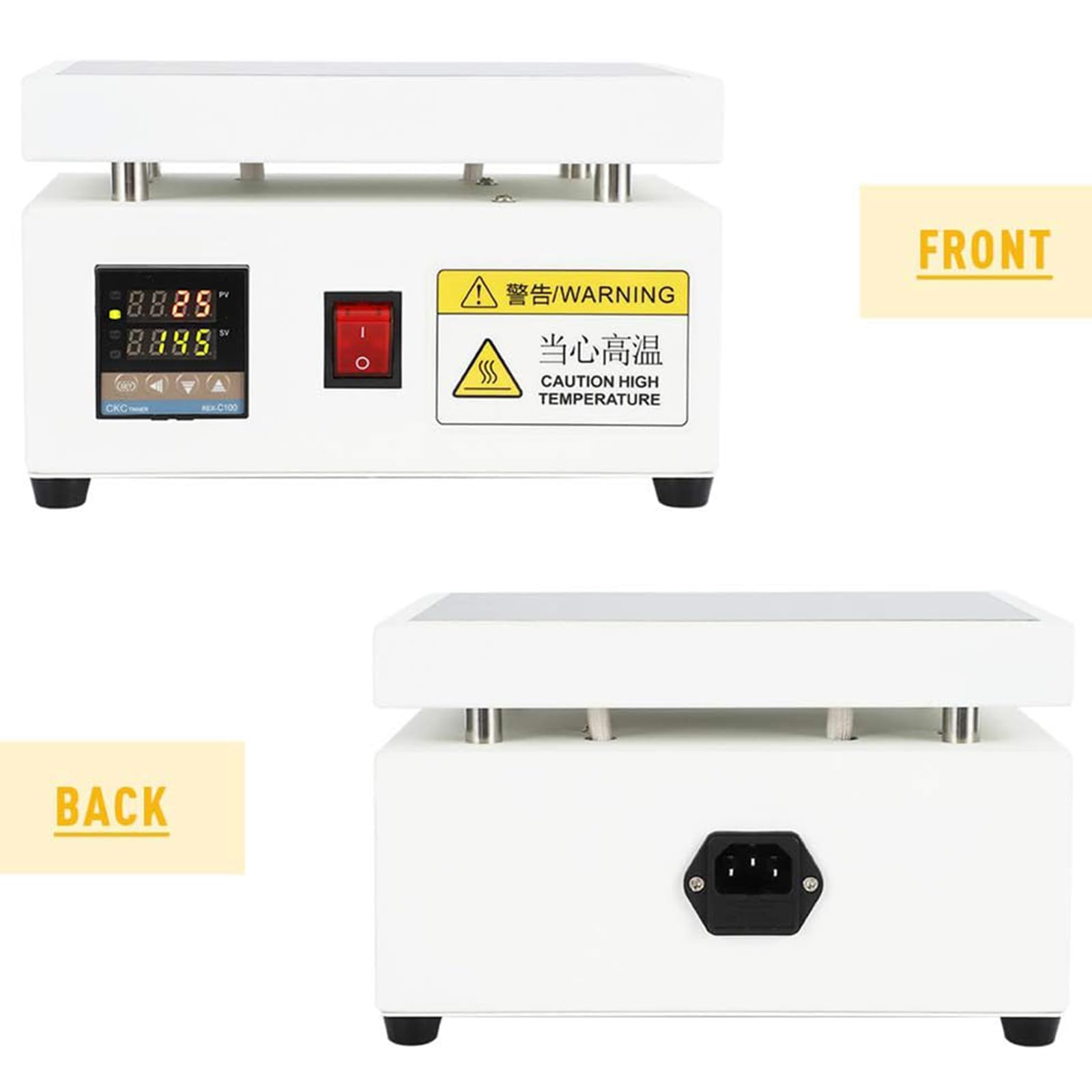 Máquina de sellado manual de celofán, caja selladora térmica PID con placa caliente de acero inoxidable, máquina de envoltura de temperatura ajustable para embalaje de cajas de regalo de cosm 12x20cm