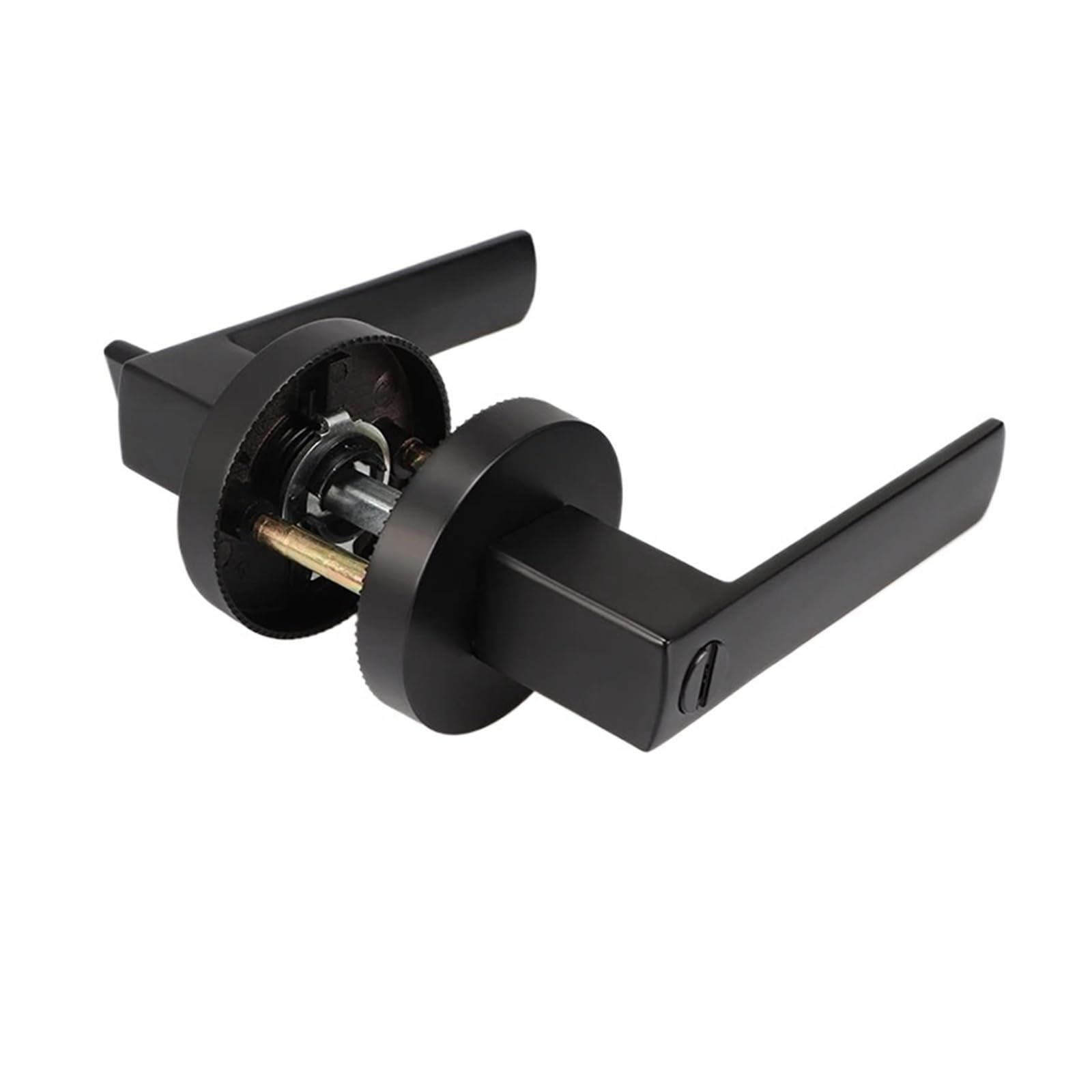 Sjloynwq Dumb Black Indoor Household Door Lock Round Three-Pole Handle With Key(Dumb Black)