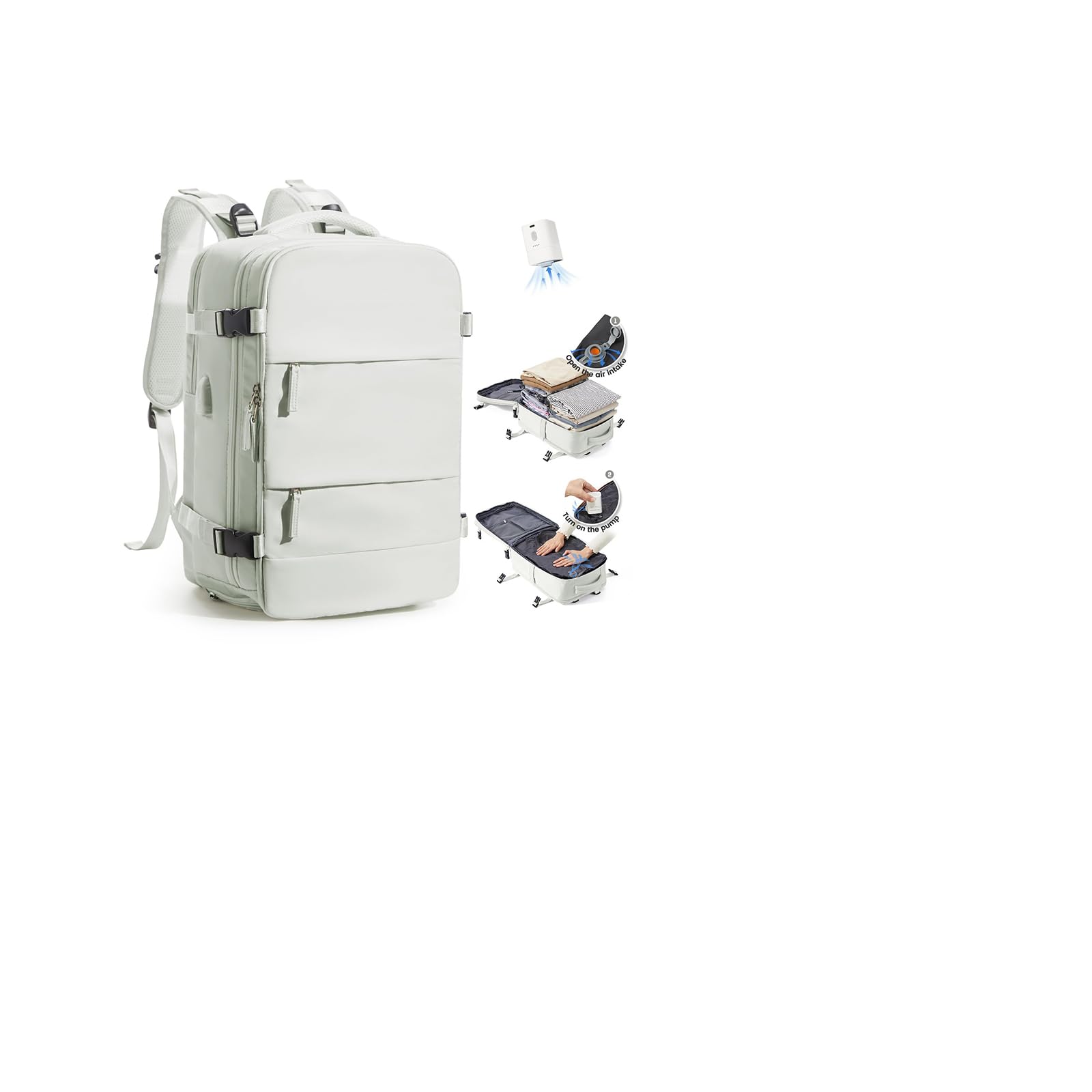 SZLX Mochila al Vacio con Bomba Equipaje de Mano 40x30x20 Ryanair Vueling Wizzair Easyjet Mochila Viaje Cabina Avion 40x20x25 Ryanair Mujer Mochila de transporte Impermeable para Computadora Portátil — view 21