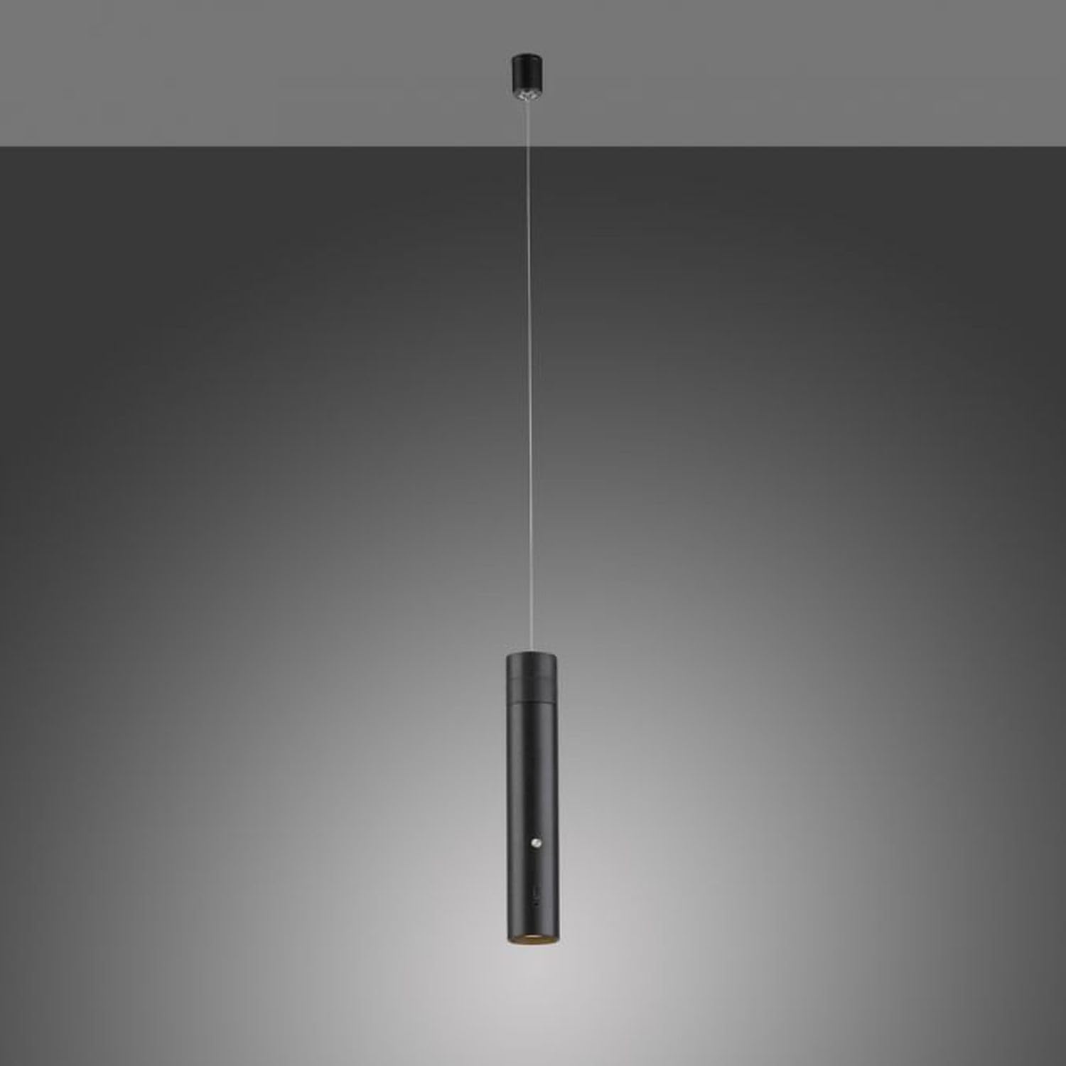 Licht-Erlebnisse LED Akku Pendelleuchte Metall Schwarz Küche Esstisch Esszimmer Ø4 cm rund 3 W 300 lm Touch Dimmer Kopf abnehmbar akzentuiert Moderne Hängelampe MALVER
