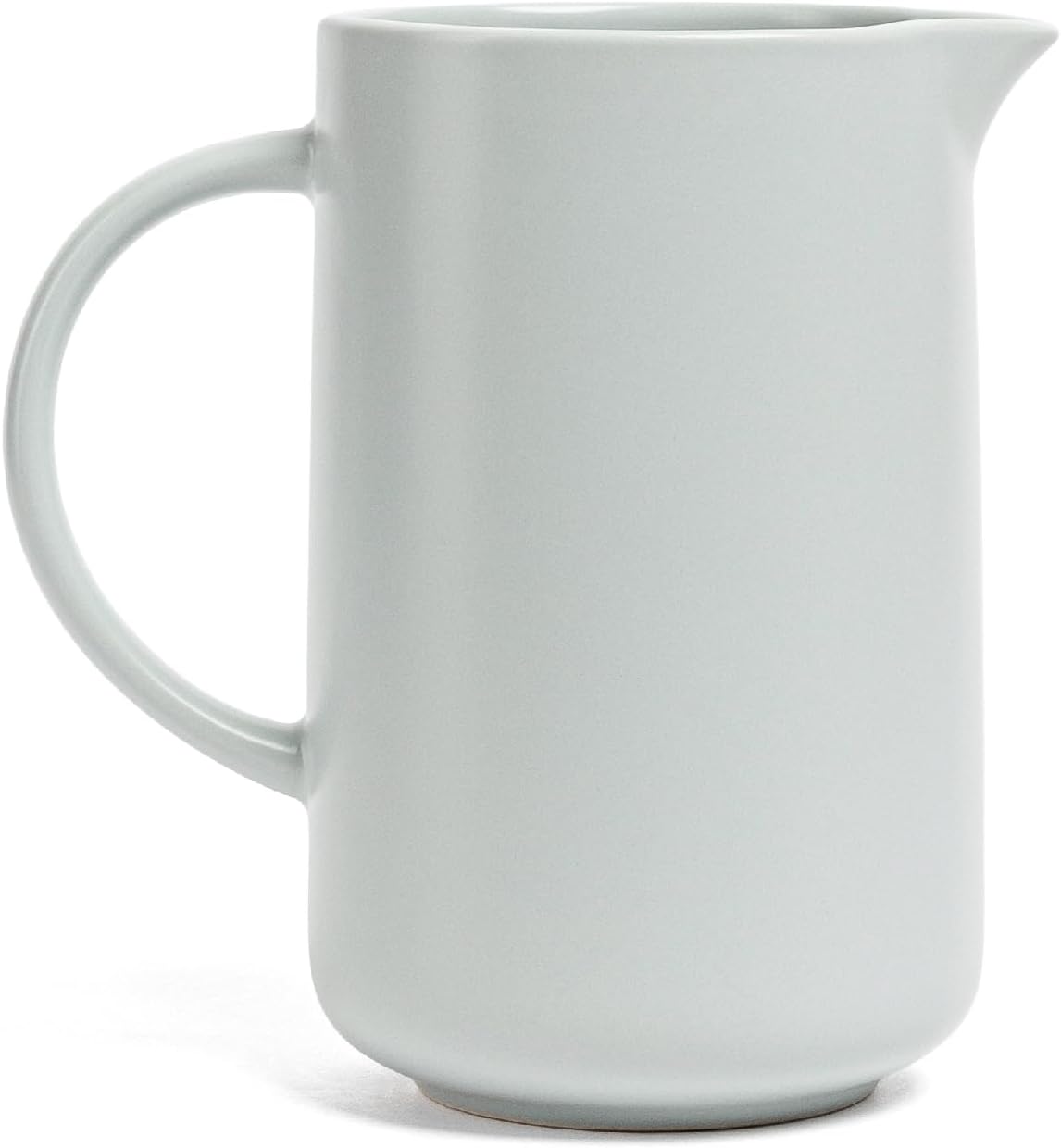 over&back Coupe Stoneware Pitcher - Elegant Water Pitcher for Home Decor and Beverages - 42 Oz - Semi-Matte White
