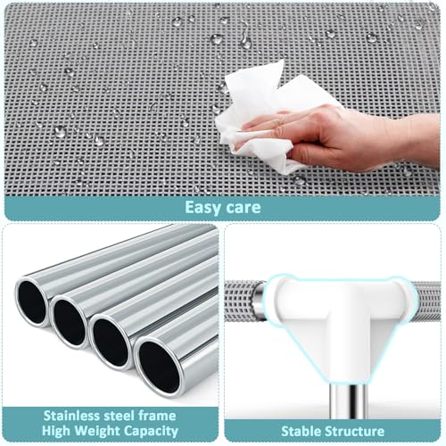 Elevated Dog Bed with Teslin Cooling Fabric - Lightweight Dog Cot for Medium Dogs, Waterproof & Washable Breathable Mesh, Raised Pet Bed for Indoor Outdoor Use, Anti-Slip, Easy Clean by Dopliv - Image 3
