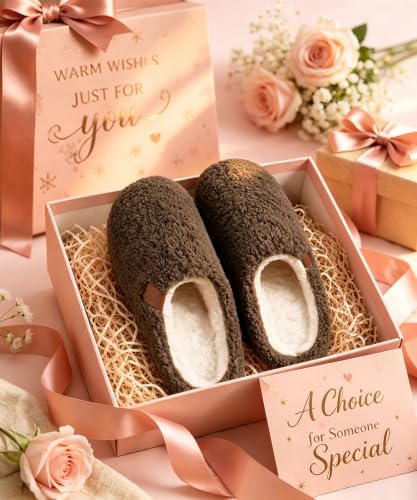 Image of Evshine Memory Foam Fuzzy Slippers for Women Curly Fleece House Shoes