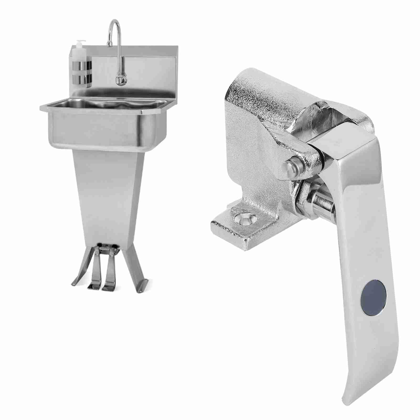 Válvula de Agua con Pedal para Grifo sin Contacto, Válvula de Grifo de Latón con Rosca G1/2, Apta para Cocinas, Hospitales, Laboratorios (Válvula de rodilla de temperatura única)