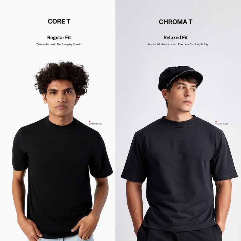 Image of LUDIC Core T Dailymove Collection | Regular Fit | Crew Neck T Shirt | 100% Organic Cotton, 180GSM | Lightweight & Comfortable | Everyday Essential | Casual T-Shirt for Men & Women
