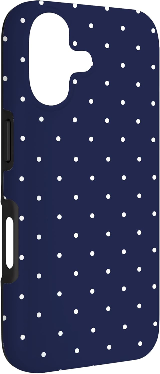 Navy Blue Polka Dots Aesthetic Polkadots Minimalist Women Case for iPhone 17
