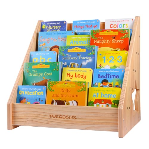 Image of TUEGEGNS Montessori Bookshelf for Kids and Toddlers - Organize Your Little One's Reading Adventure - Perfect for Children! (Wood)