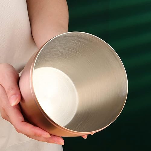 Miniatura 6 de Buyer Star Mini basurero de escritorio con tapa giratoria, de acero inoxidable 1810, para encimera, con forma de huevo, de metal (dorado, 0.4