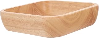 LABRIMP Cuenco De Madera para Servir Ensaladas Fruta Arroz Postre Restaurante Aperitivos Cuadrado Verduras Vajilla De Madera Color Marrón