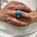 Takilingo Silver Oval Turquoise Stone Ring, Silver Zulfiqar Sword Ring, Handmade Knight's Signet Ring, 925k Sterling Silver Ring, Gift For Him (8.5)