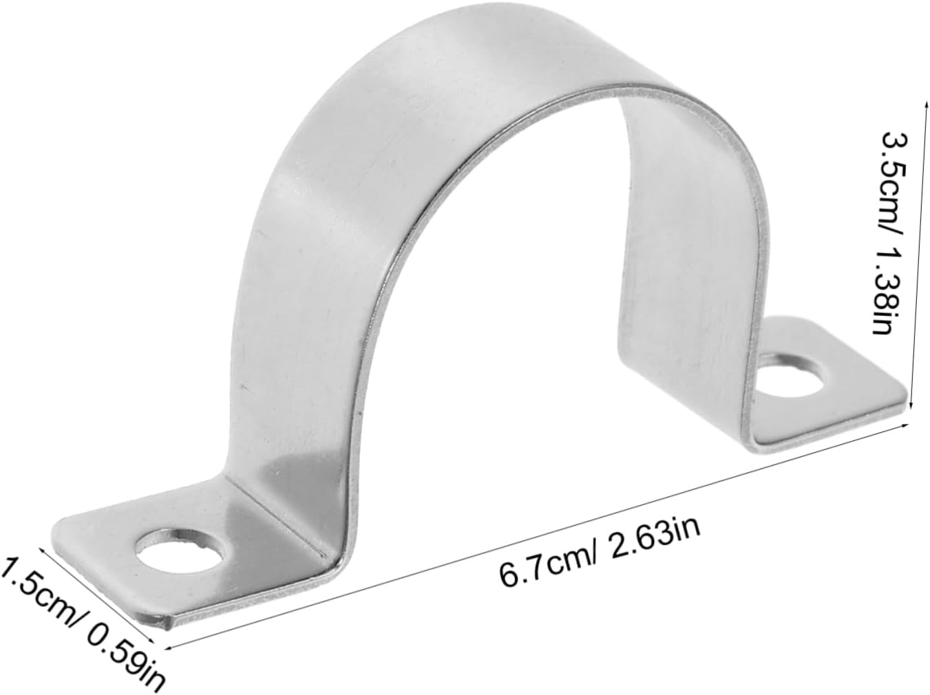 Stainless Steel U-Tube Clamp 25mm Heavy Duty Wire Strap Clips 20pcs Double-Sided Tube Fixing Bracket for Electrical Cable and Hose