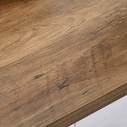 Homcom Farmhouse Coffee Table With Storage And Drawer, Rustic Coffee Table For Living Room, Open Shelf, White #TOP6