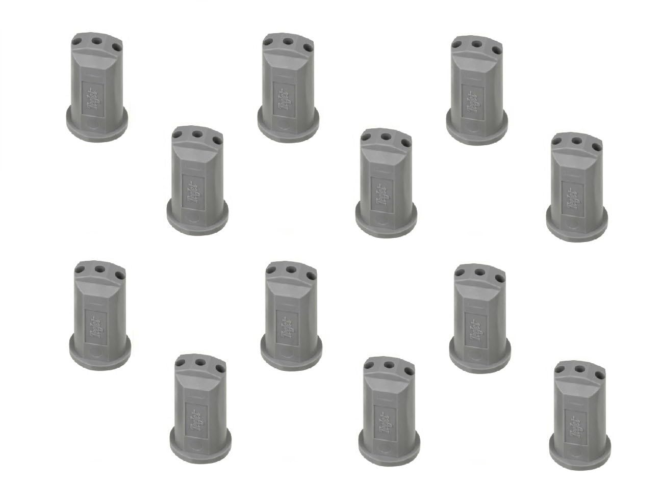 Pack of 12 - TeeJet Stream-Jet SJ-3 3-Stream Outlet Spray Tip 0.60 GPM @ 40 PSI Farmer Bob's Parts SJ3-06-VP, Gray