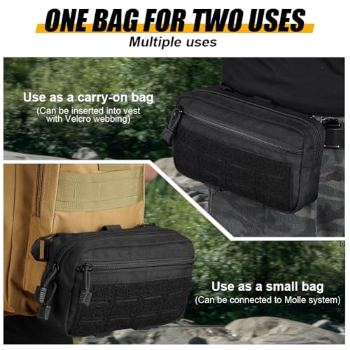 flintronic Tactical EDC Tasche, Molle Multifunktionale Tasche, Bauchtasche mit Klettverschluss und Reißverschluss, Militär-Gürteltasche zum Wandern, Jagen und Camping