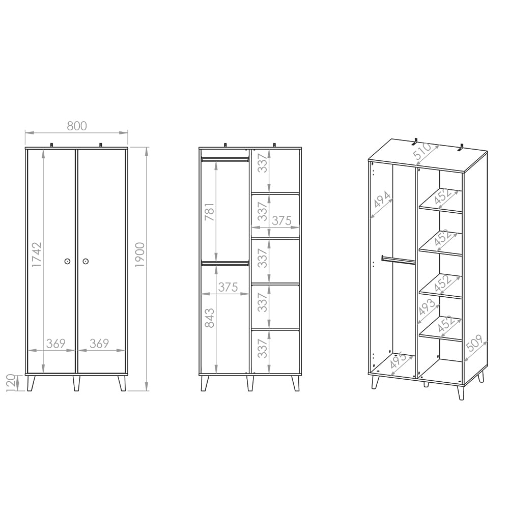 Lomadox Kinderzimmer Set 2-teilig in Sandbeige mit rosa, Kleiderschrank mit 2 Kleiderstangen Regal offen Softclose-Funktion fühlbare Holzstruktur