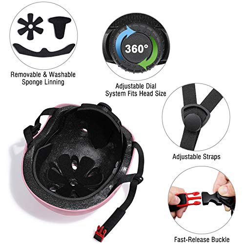 image for G4Free Kids Bike Skateboard Helmet Pads Set Knee Elbow Pads Wrist Guar