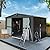 Domi Outdoor Storage Shed 10x8 FT, Metal Tool Sheds Storage House with Lockable Double Door,Large Bike Shed Waterproof for Garden,Backyard,Lawn