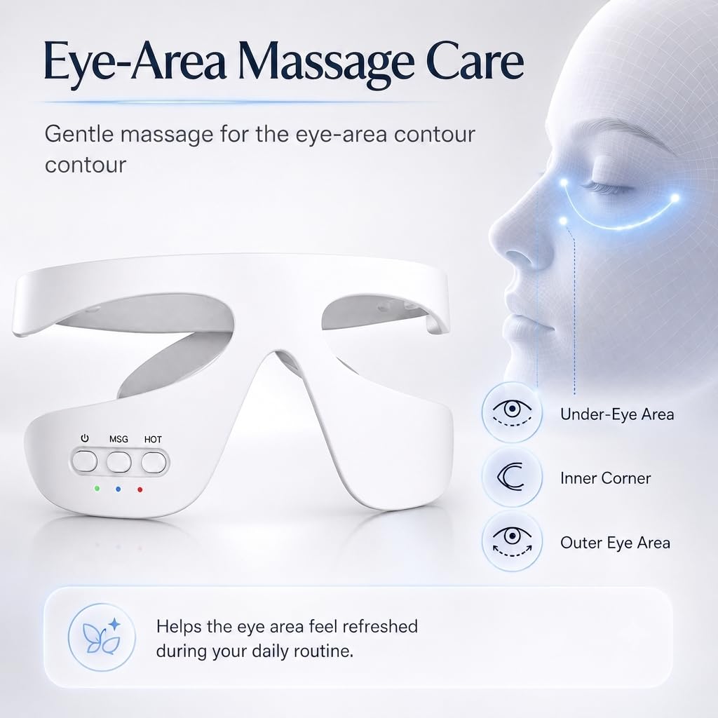 Masajeador De Ojos, Aparato Masaje Ojos, Masajeador Ocular, Masajeador De Ojos Eléctrico, Masajeador Ocular Portátil, Masajeador De Ojos Con Calor, para Relajación En La Oficina