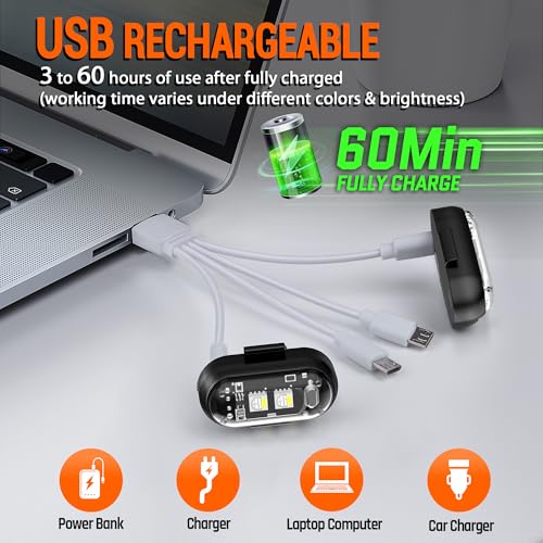 Image of Wireless LED Strobe Lights Remote Control, 8 Colors USB Charing Waterproof Anti-Collision Flashing Emergency Warning Lights for Car Motorcycle Drone Aircraft Bike 16PCS