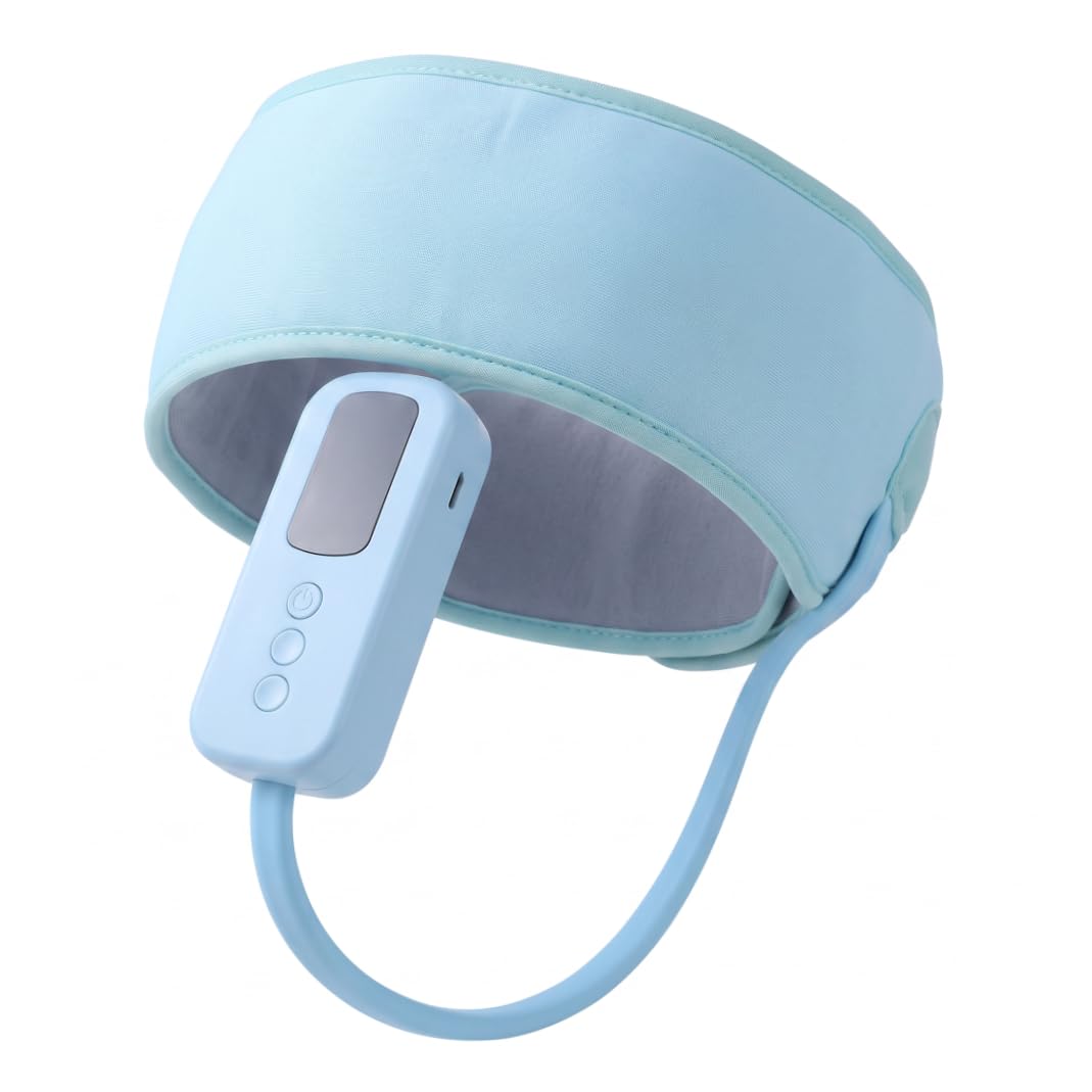 Massaggiatore per la testa elettrico, massaggiatore per la testa del cuoio capelluto con circolazione e impacco caldo per rilassamento e sollievo dallo stress, blu