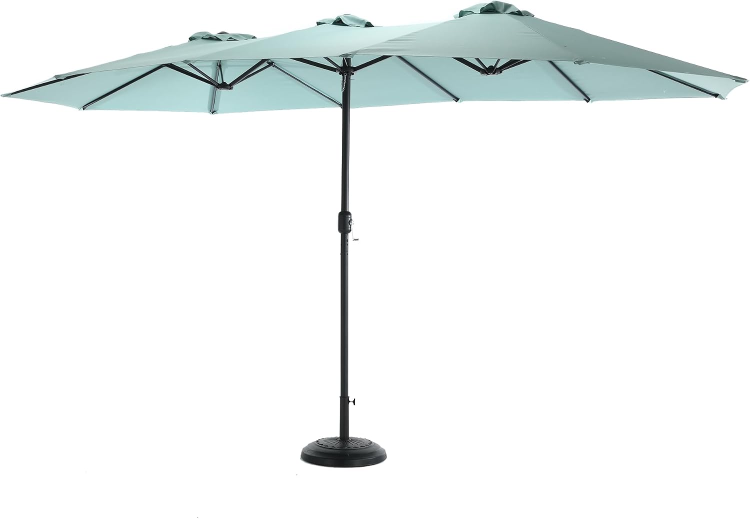 14.8 Ft Double-Sided Rectangular Outdoor Patio Umbrella with Crank, Extra Large Triple Canopy