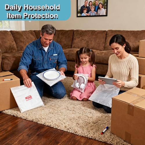 100 Stück Luftpolsterfolie Schaumstoffverpackung für Umzugskartons - Schaumfolie für Umzug, Lagerung, Geschirr, Gläser, und Weinflaschen (30x30cm)