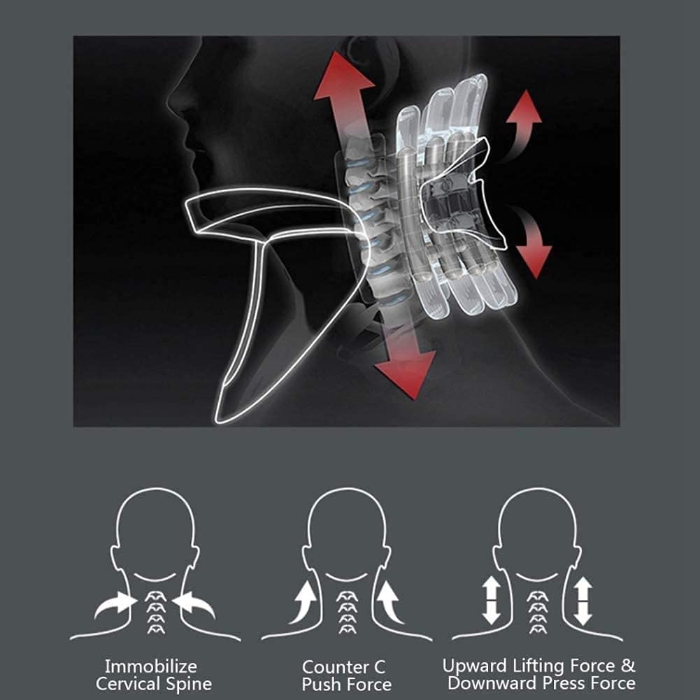 Soporte for el Cuello, Dispositivo de protección for el Cuello con Abrazadera de tracción Cervical con Altura Cervical Ajustable Alivio del Dolor Suave y cómodo for el Cuello