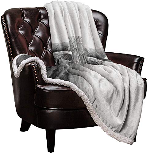 Sherpa Fleece Throw Blanket Yak Highland Cow Home Decor Reversible Fuzzy Warm And Cozy Throws, Cattle Portrait Art Super Soft Plush Bed Tv Blankets For Couch/Sofa/Travel #TOP1