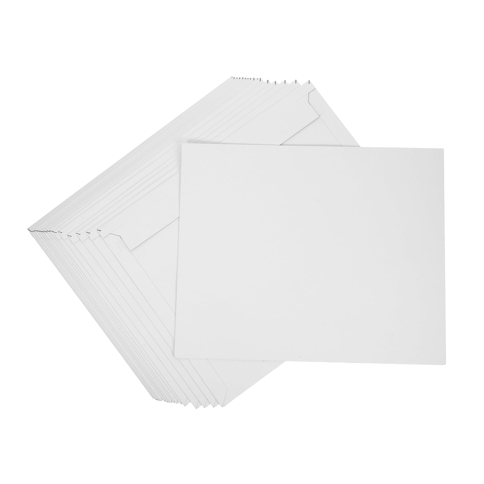 OSALADI 20pièces Enveloppes Expédition Rigides Plates Carton Blanc avec Fermeture Autocollante pour Documents Photos et Magazines