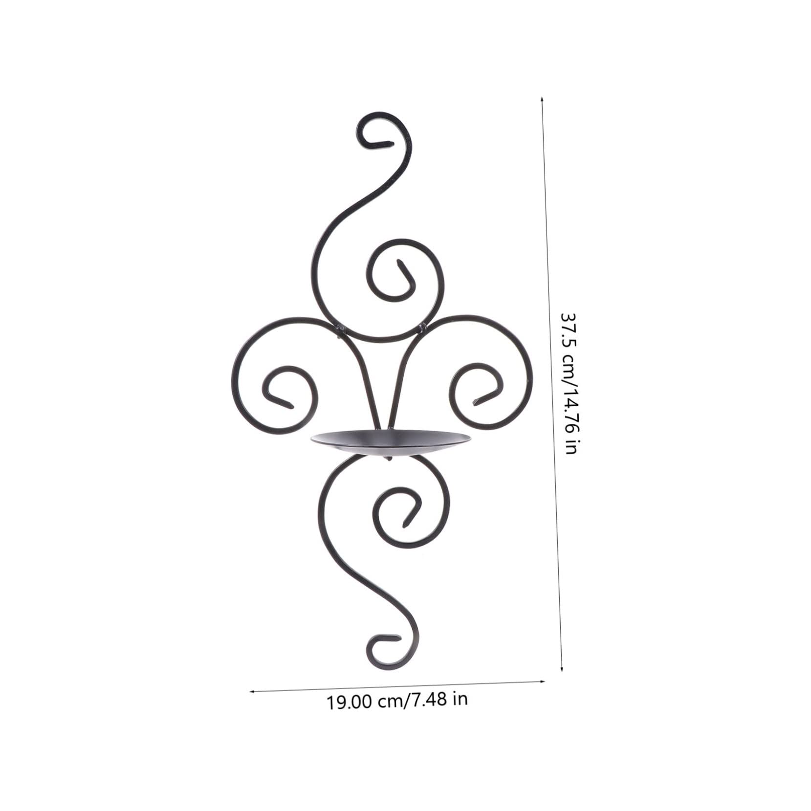 GRIRIW Elegant Wall Hanging Candle Stand Iron Candlestick Holders Black for Office