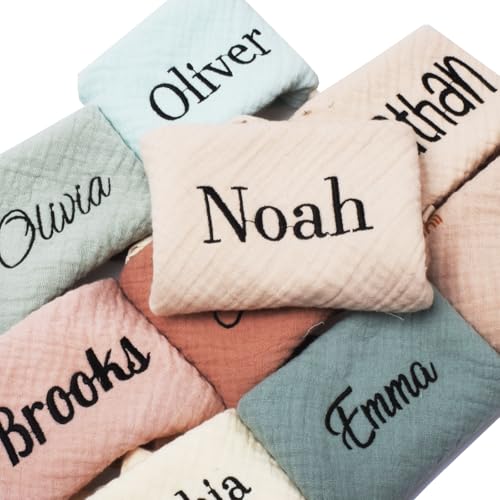 6 Pack Personalized Baby Washcloths and Burp Cloths, Soft Absorbent Towels for Newborns, 12x12 Inches4